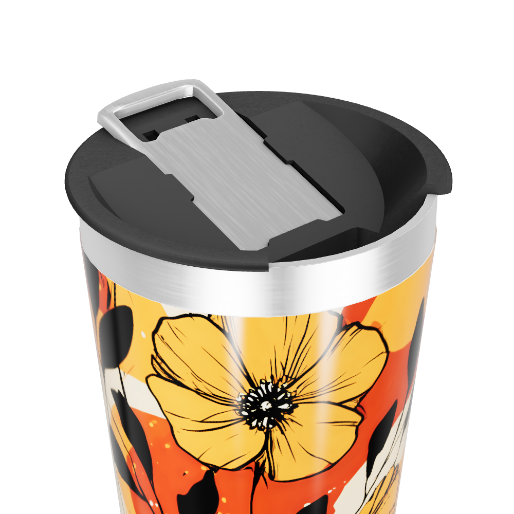 Copo Térmico - Floral colorido aço inox