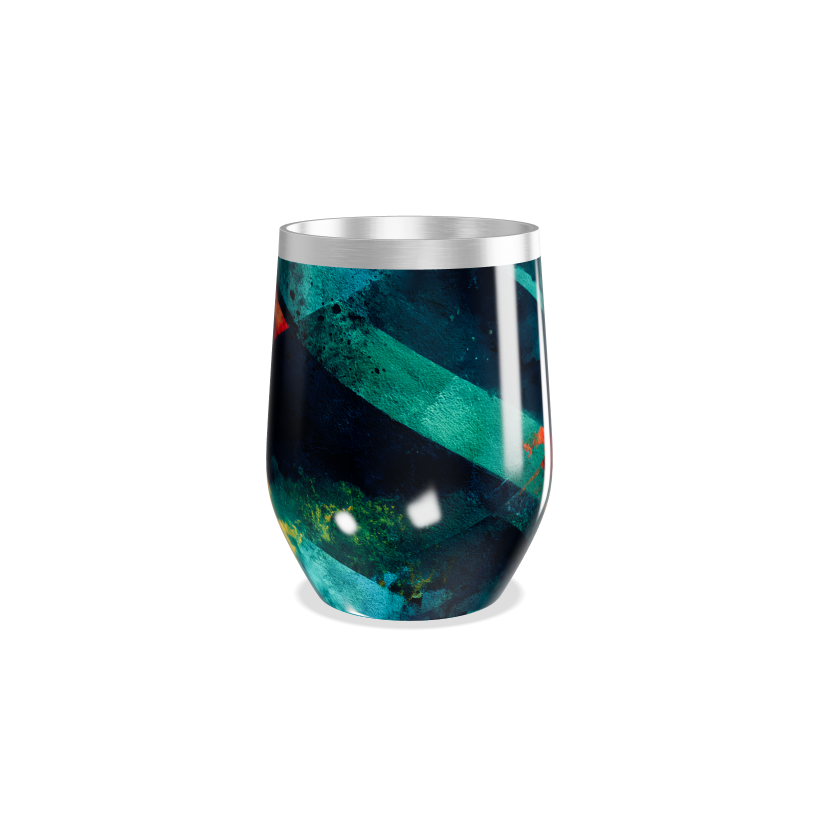 Copo Térmico Slim - Abstrato Colorido Inox