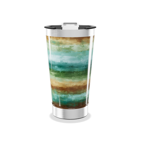 Copo Térmico - Estampa Listras Verdes