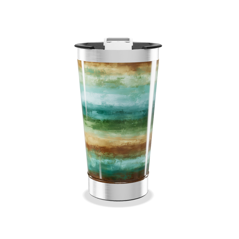 Copo Térmico - Estampa Listras Verdes