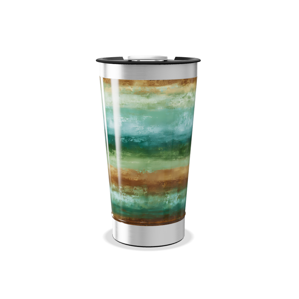 Copo Térmico - Estampa Listras Verdes