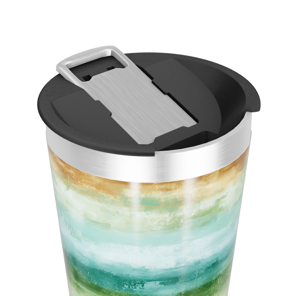 Copo Térmico - Estampa Listras Verdes