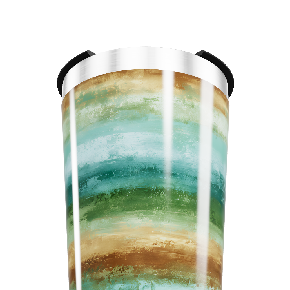 Copo Térmico - Estampa Listras Verdes