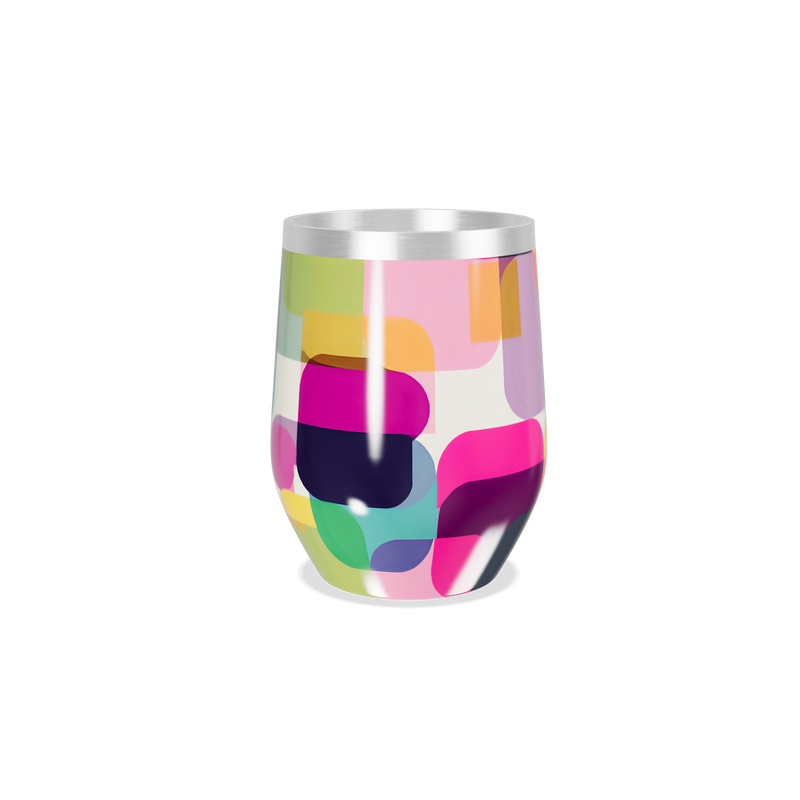 Copo Térmico Slim - Estampado Colorido Aço