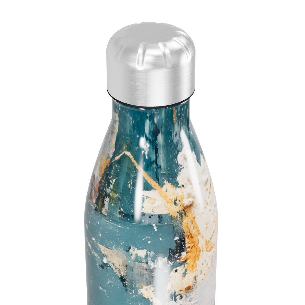 Garrafa Inox - Estampa Abstrata Multicolorida