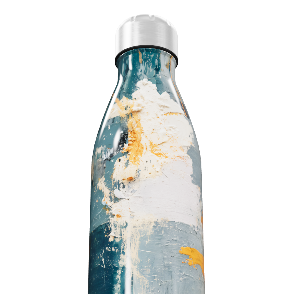 Garrafa Inox - Estampa Abstrata Multicolorida