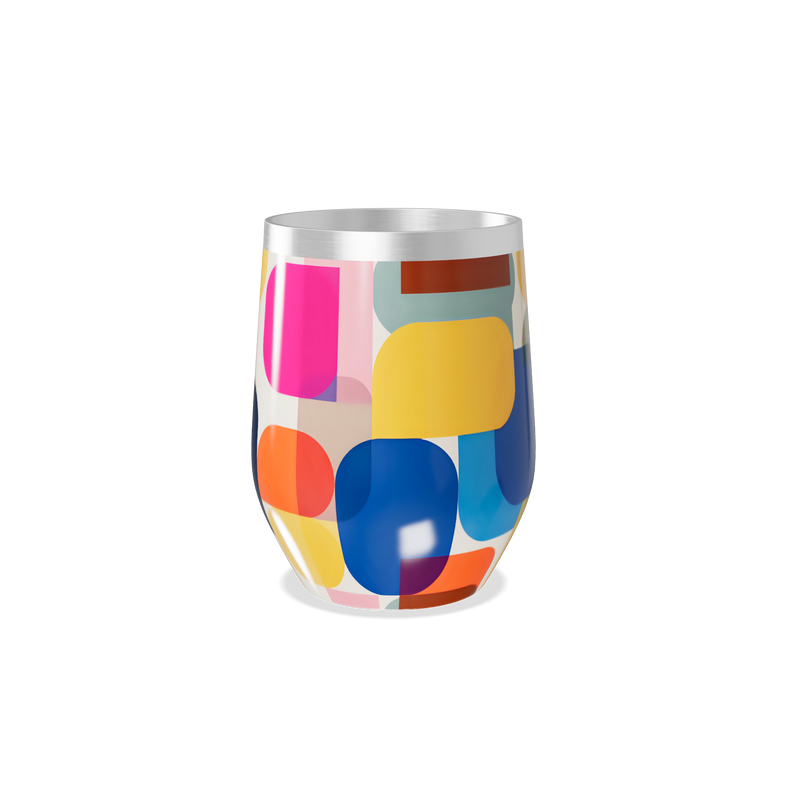 Copo Térmico Slim - Colorido Geométrico Inox
