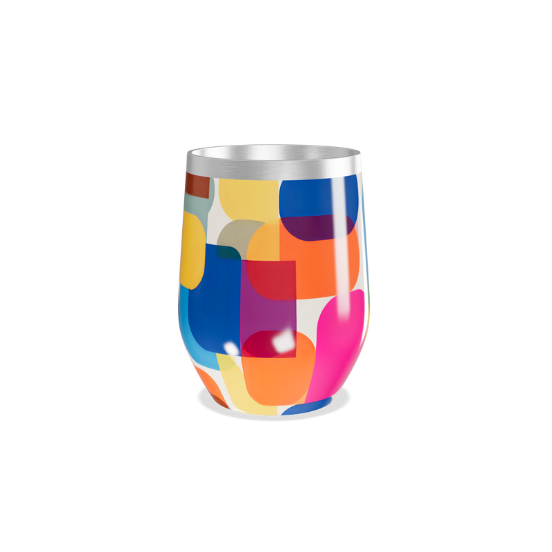 Copo Térmico Slim - Colorido Geométrico Inox