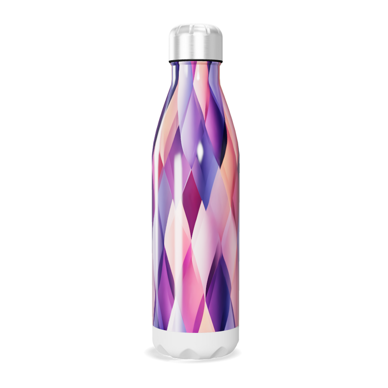 Garrafa Inox - Estampa Diamantes Colorida