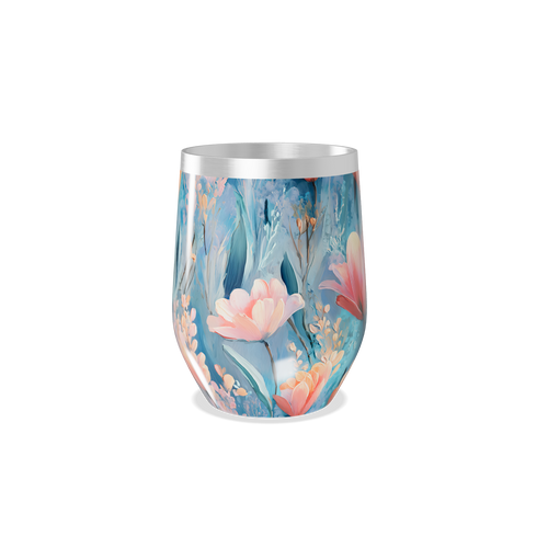 Copo Térmico Slim - Floral Azul