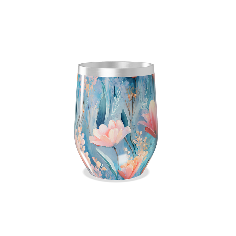 Copo Térmico Slim - Floral Azul