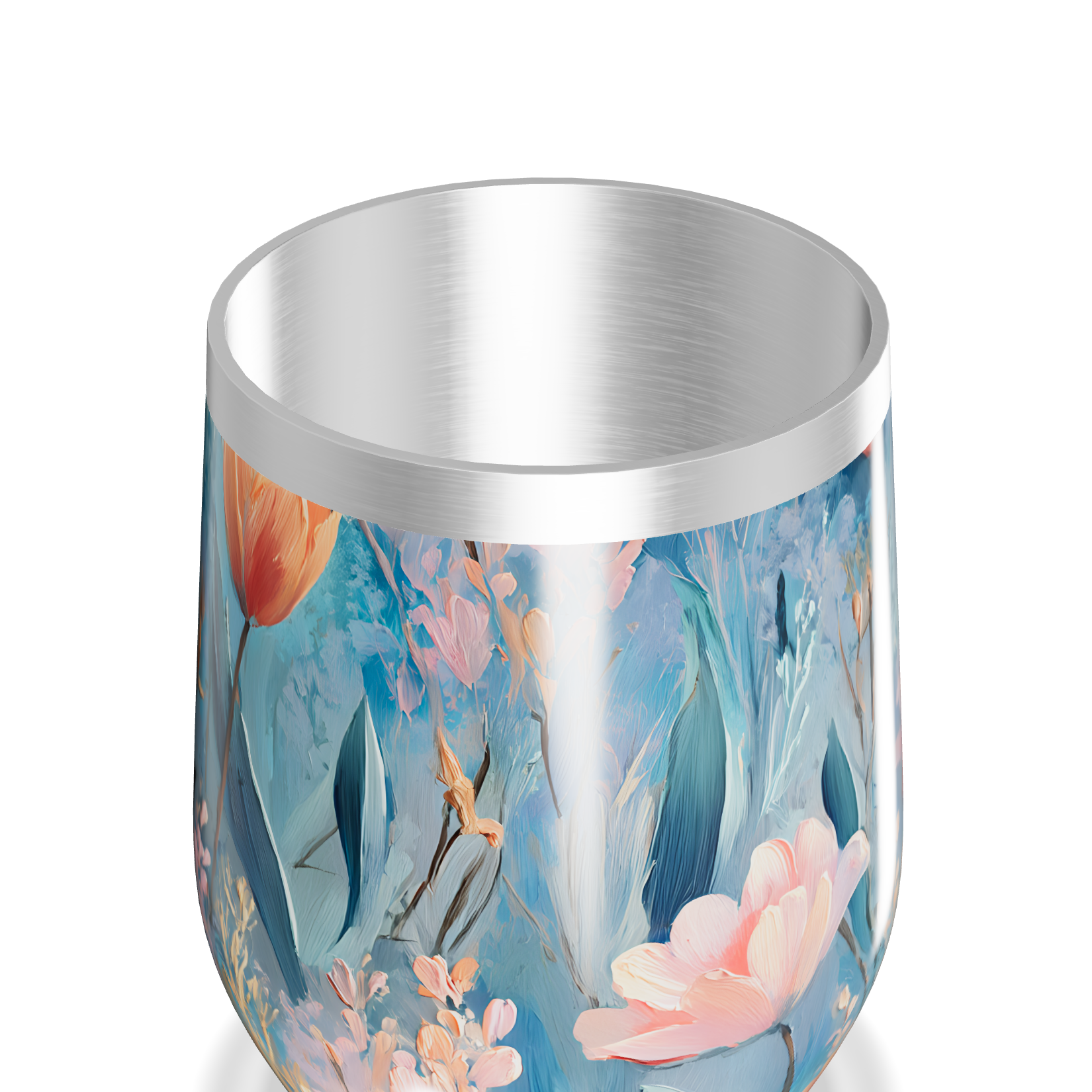 Copo Térmico Slim - Floral Azul