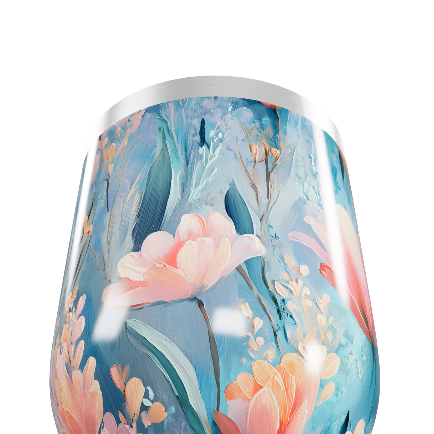 Copo Térmico Slim - Floral Azul