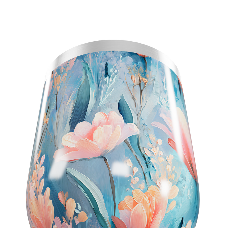 Copo Térmico Slim - Floral Azul