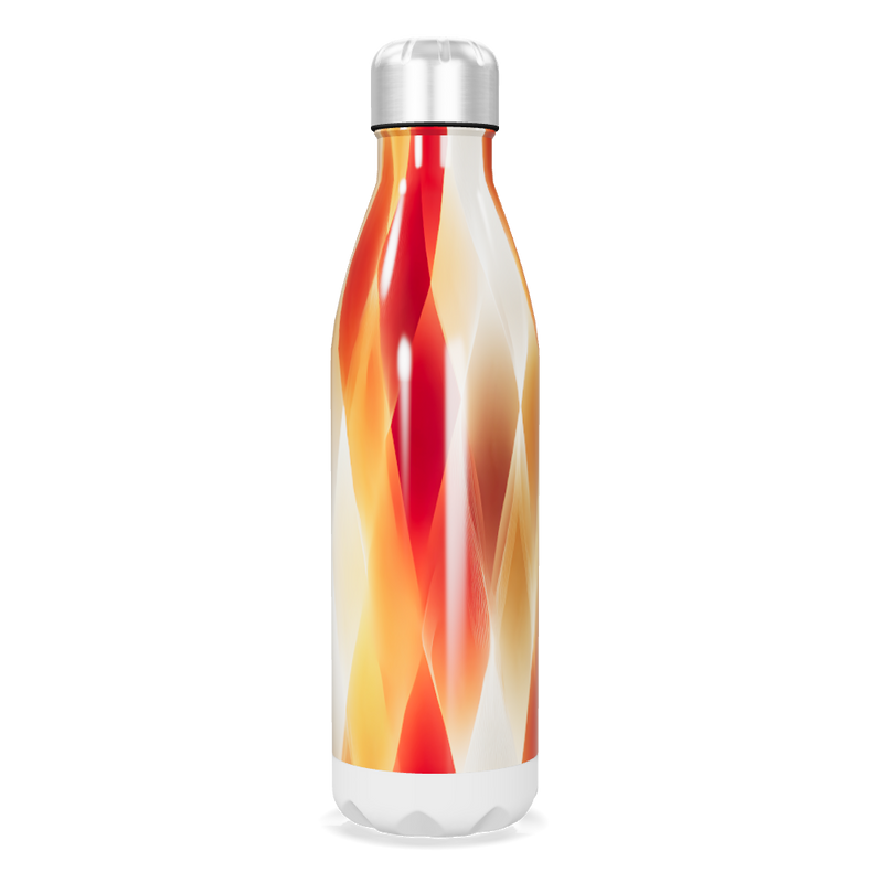 Garrafa Inox - Estampa Geométrica Vermelha