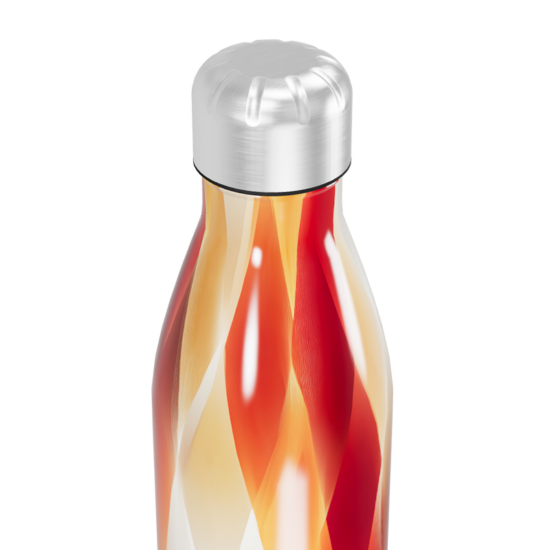 Garrafa Inox - Estampa Geométrica Vermelha