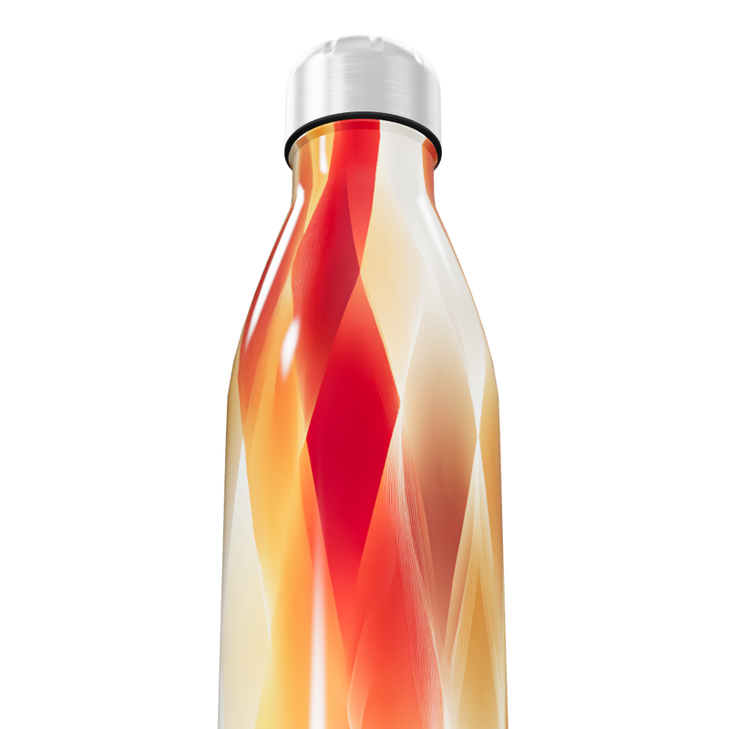 Garrafa Inox - Estampa Geométrica Vermelha