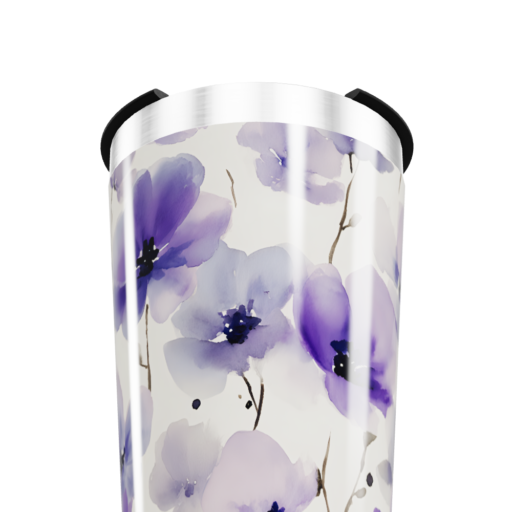Copo Térmico - Floral Roxo Aço Inox