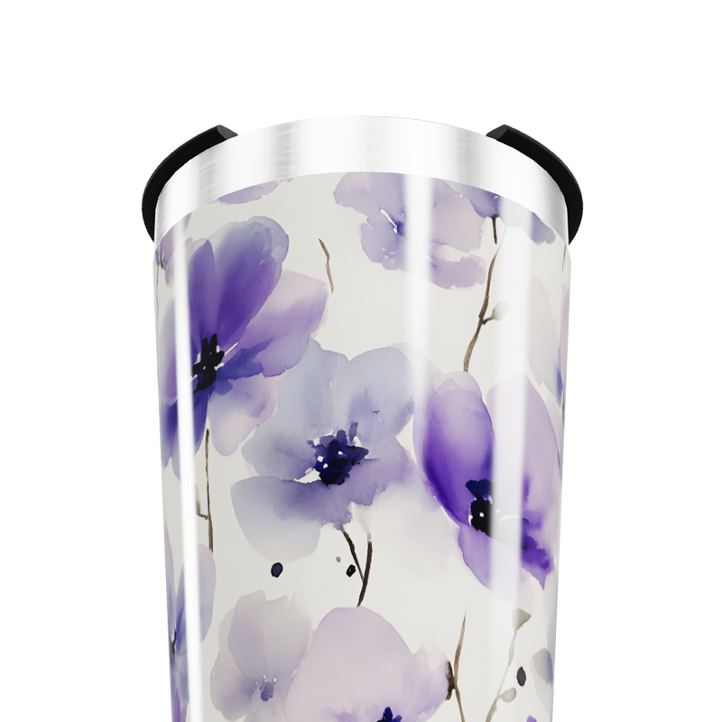 Copo Térmico - Floral Roxo Aço Inox