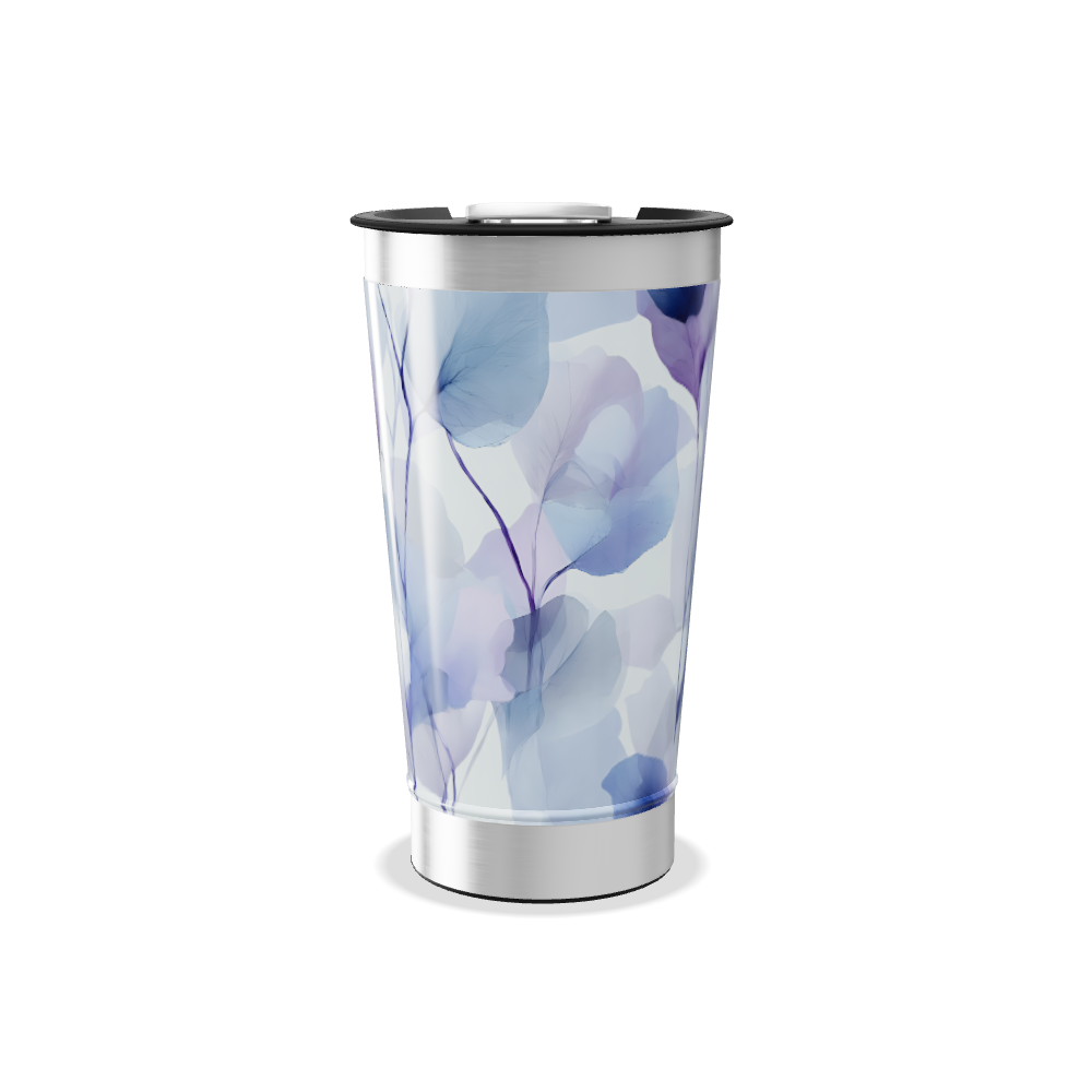 Copo Térmico - Azul Flores Aquarela