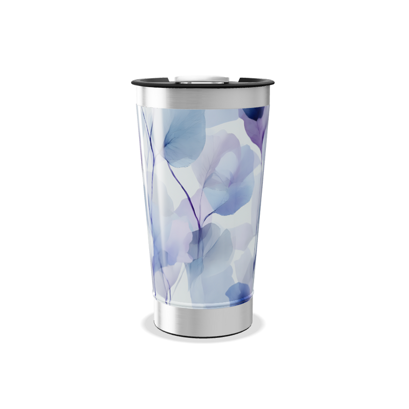 Copo Térmico - Azul Flores Aquarela