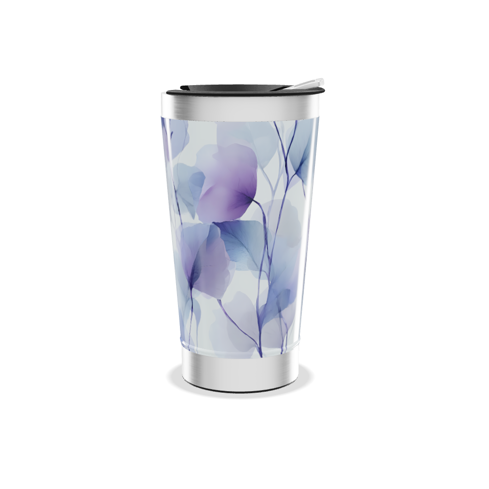 Copo Térmico - Azul Flores Aquarela