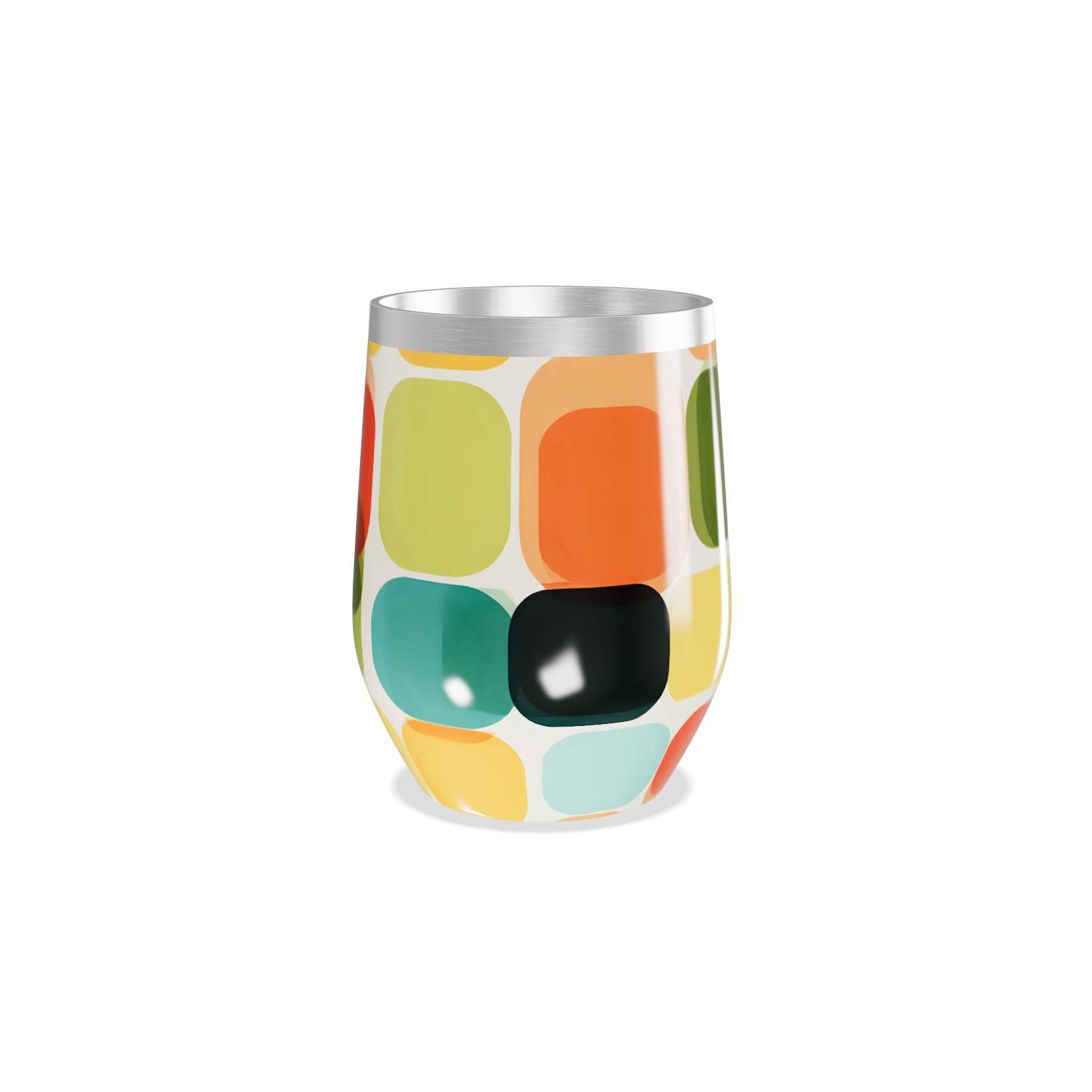 Copo Térmico Slim - Estampa Geométrica Colorida