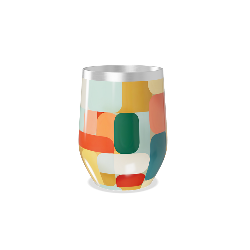 Copo Térmico Slim - Colorido Geométrico Inox