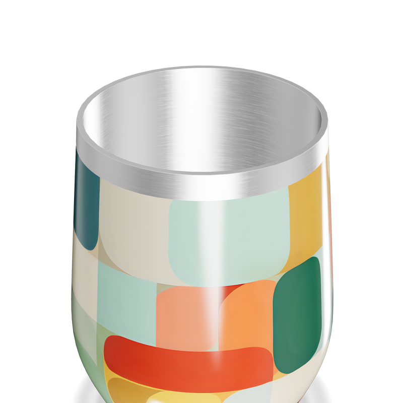 Copo Térmico Slim - Colorido Geométrico Inox