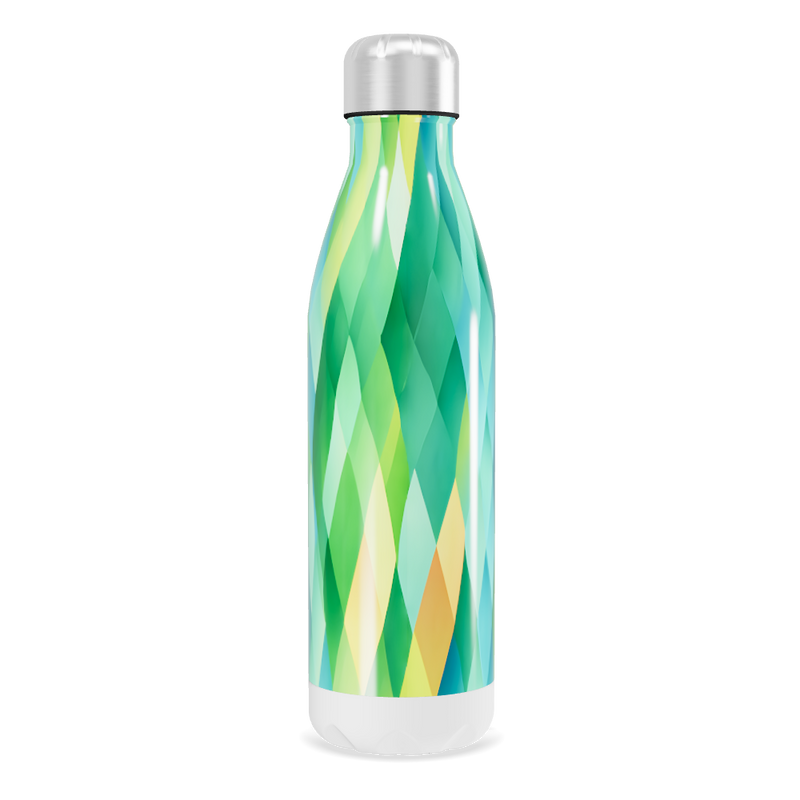 Garrafa Inox - Estampa Geométrica Verde