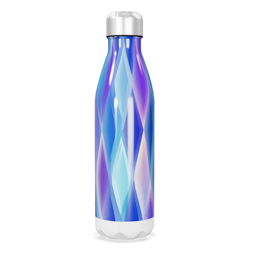 Garrafa Inox - Azul com Estampa Geométrica