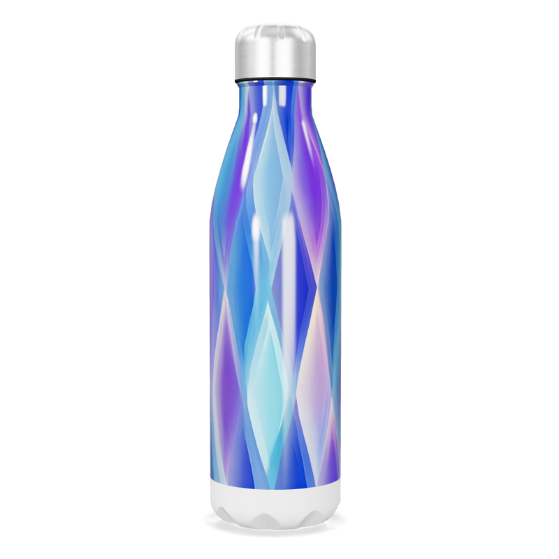 Garrafa Inox - Azul com Estampa Geométrica