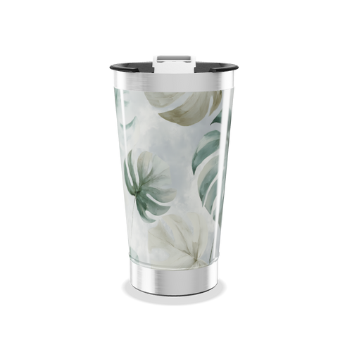 Copo Térmico - Folhagem Tropical Aço Inox