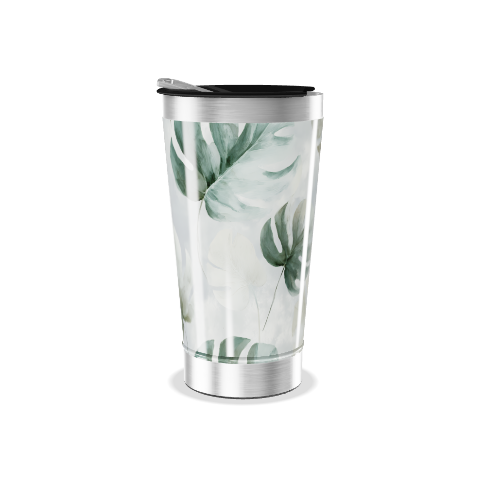 Copo Térmico - Folhagem Tropical Aço Inox