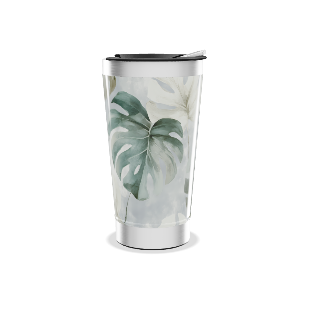 Copo Térmico - Folhagem Tropical Aço Inox