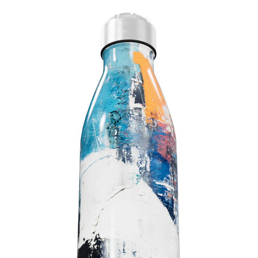Garrafa Inox - Estampa Abstrata Colorida