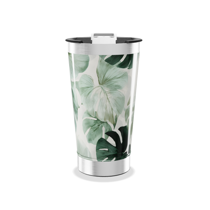 Copo Térmico - Folhas Verde Aço Inox