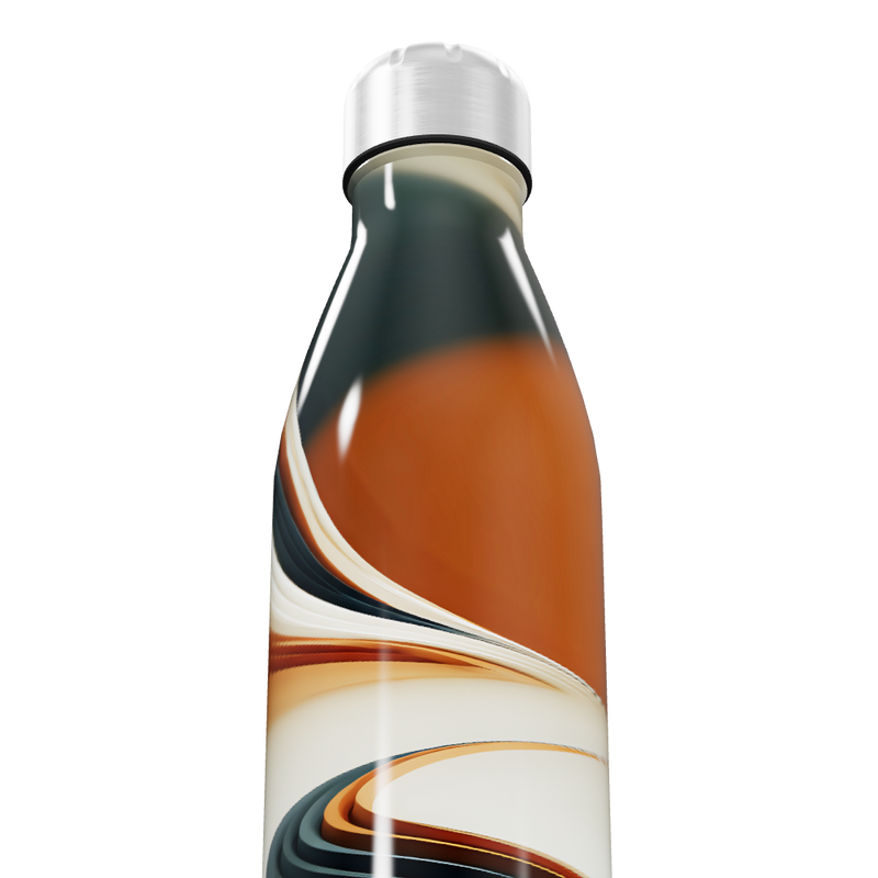 Garrafa Inox - Design Ondas Coloridas