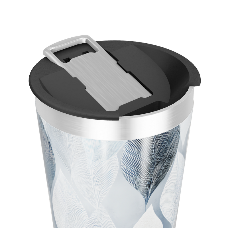 Copo Térmico - Folhas Azul e Branco