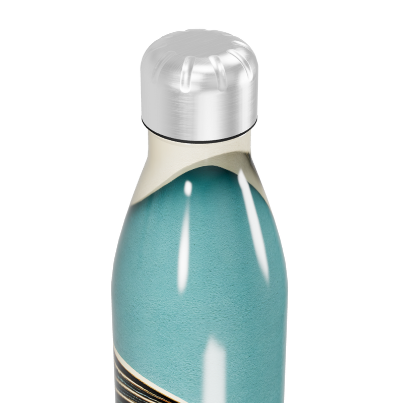 Garrafa Inox - Azul com Estampa Ondulada