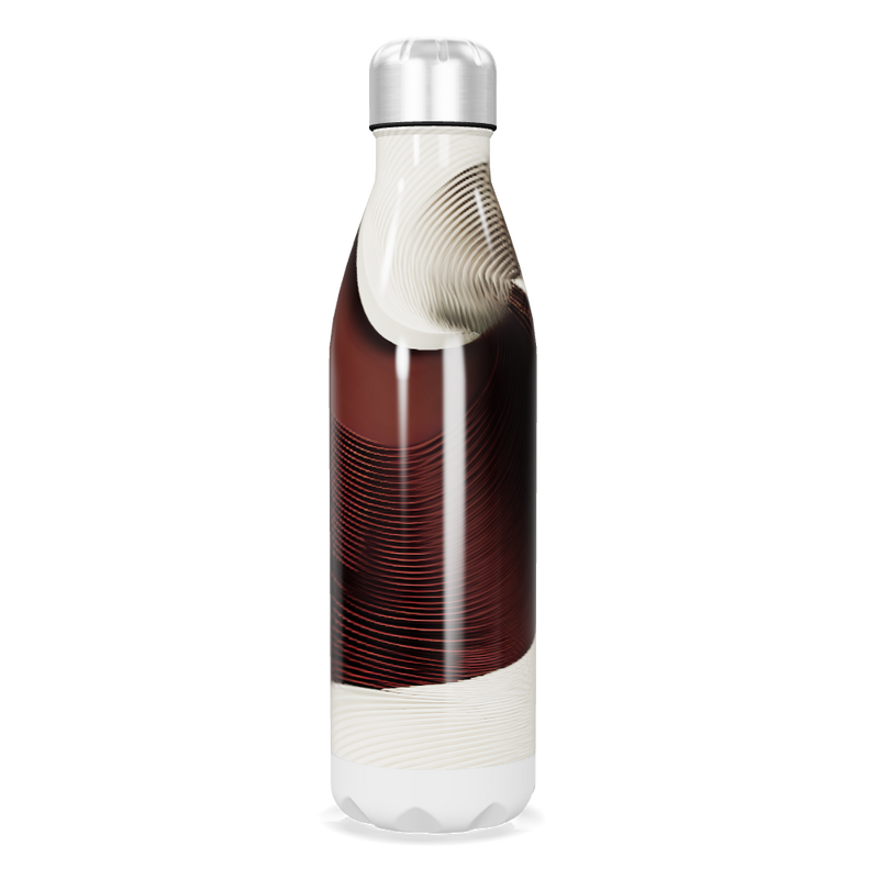 Garrafa Inox - Design Ondulado Marrom