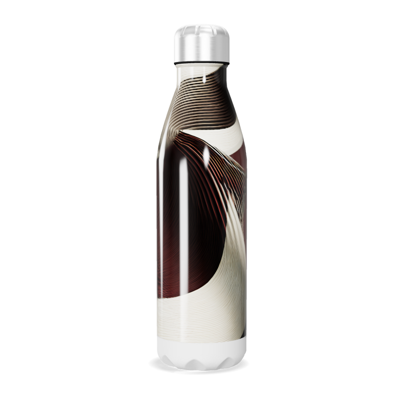 Garrafa Inox - Design Ondulado Marrom