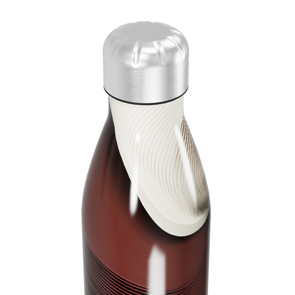 Garrafa Inox - Design Ondulado Marrom