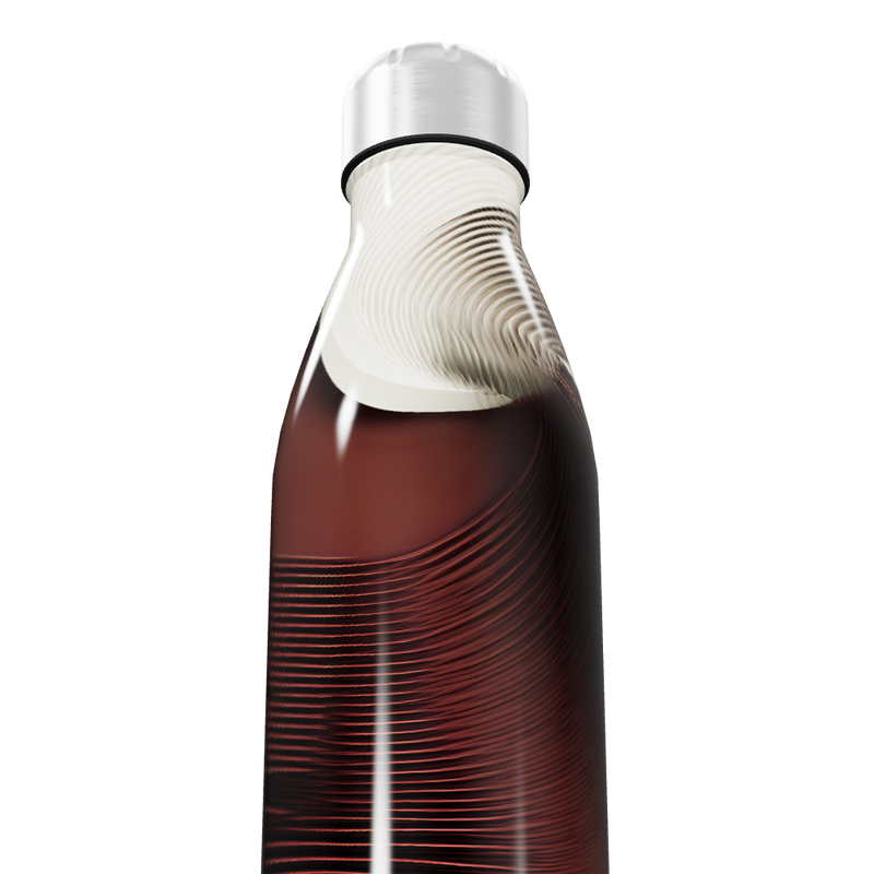 Garrafa Inox - Design Ondulado Marrom
