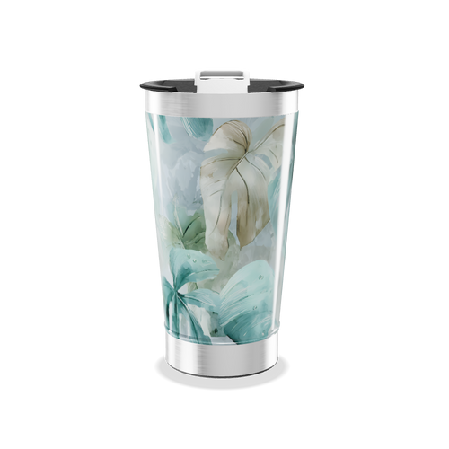 Copo Térmico - Folhagem Tropical Aço Inox