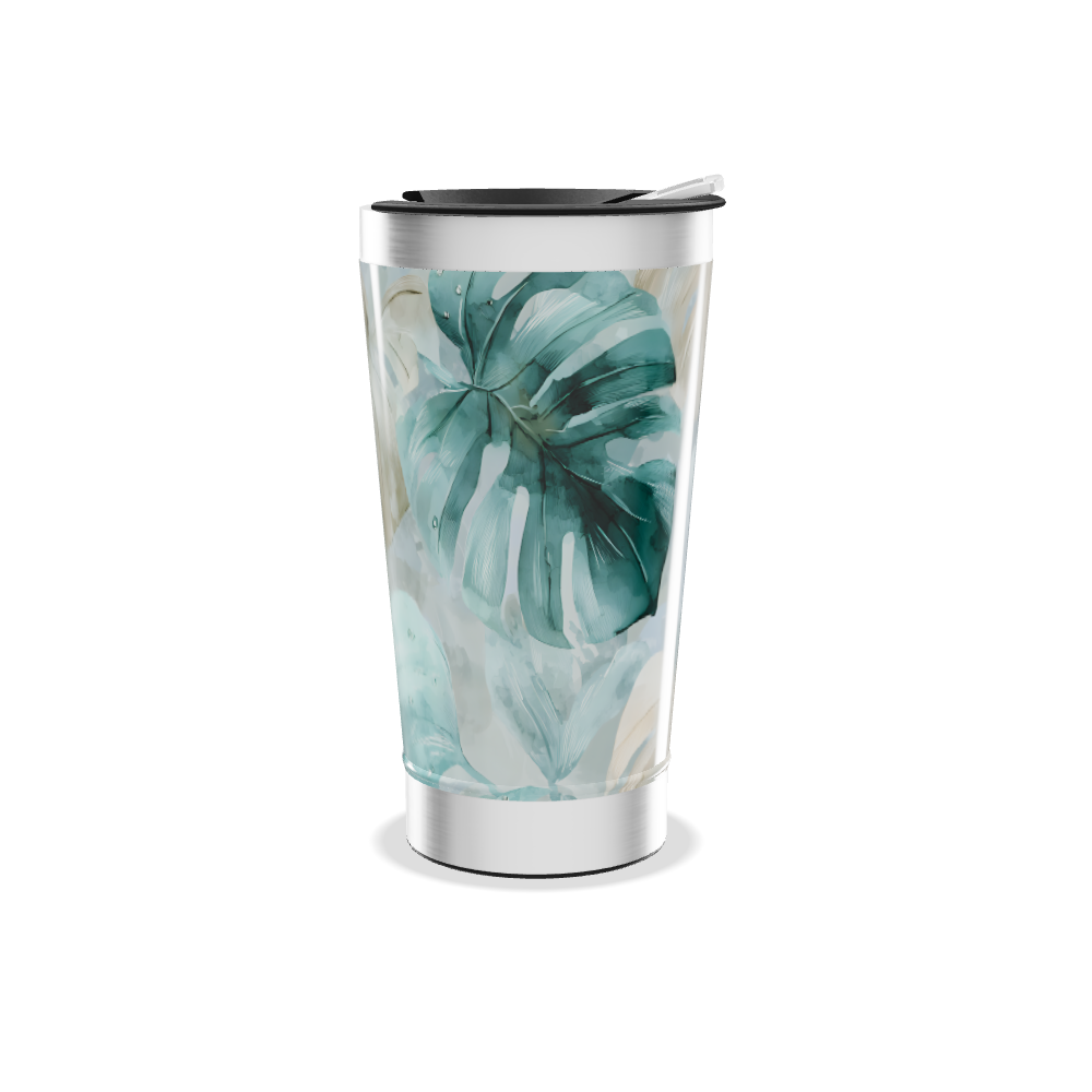 Copo Térmico - Folhagem Tropical Aço Inox