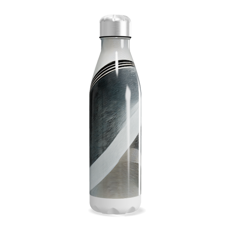 Garrafa Inox - Estampa Ondas Preto e Branco