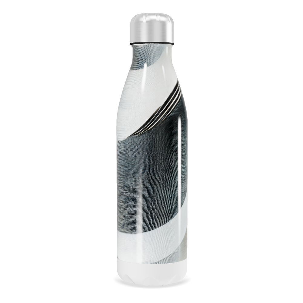 Garrafa Inox - Estampa Ondas Preto e Branco