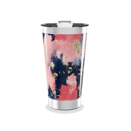 Copo Térmico - Abstrato Rosa e Azul