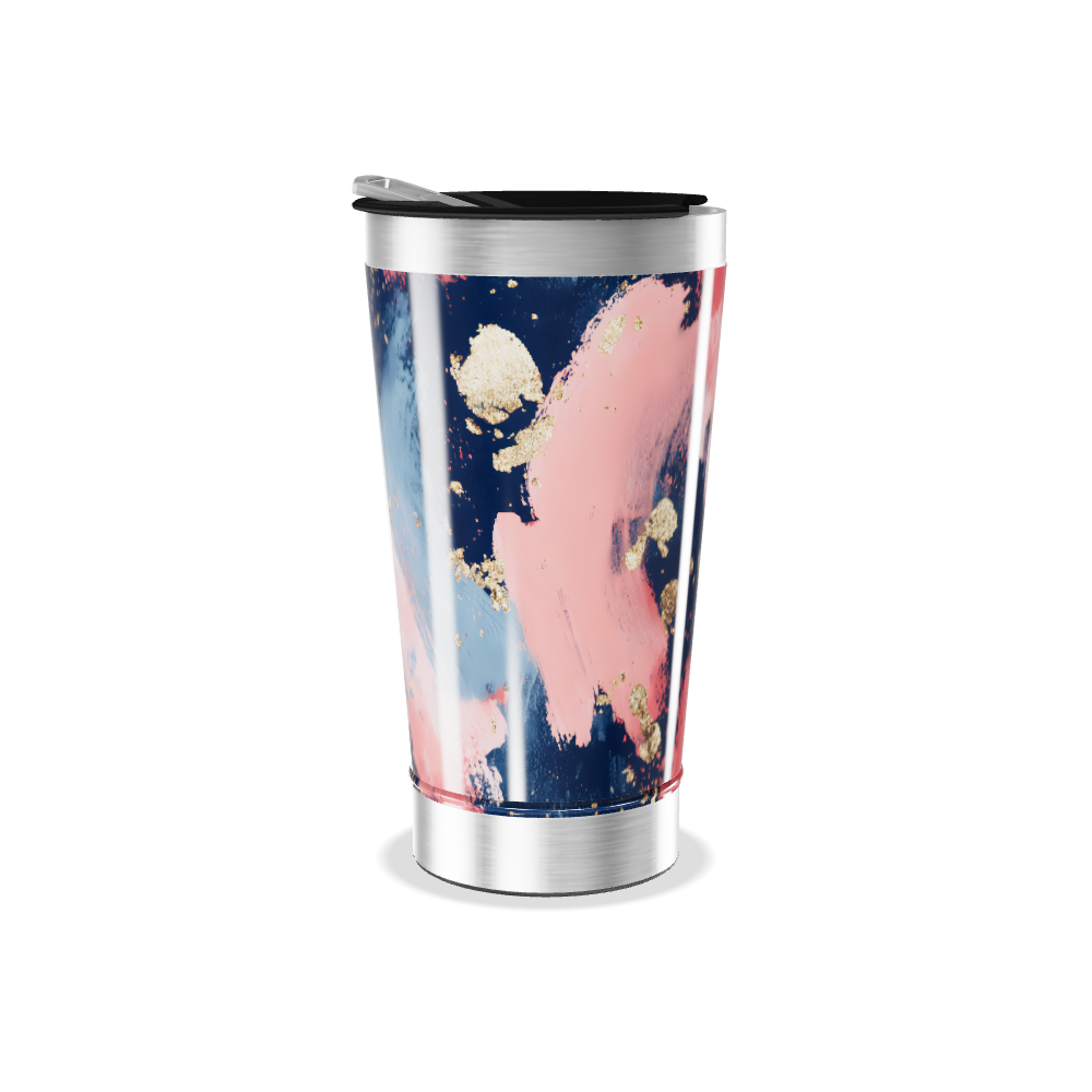 Copo Térmico - Abstrato Rosa e Azul